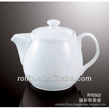 830ml 2014 hotel caliente de la venta y el pote usado del té de la porcelana del restaurante